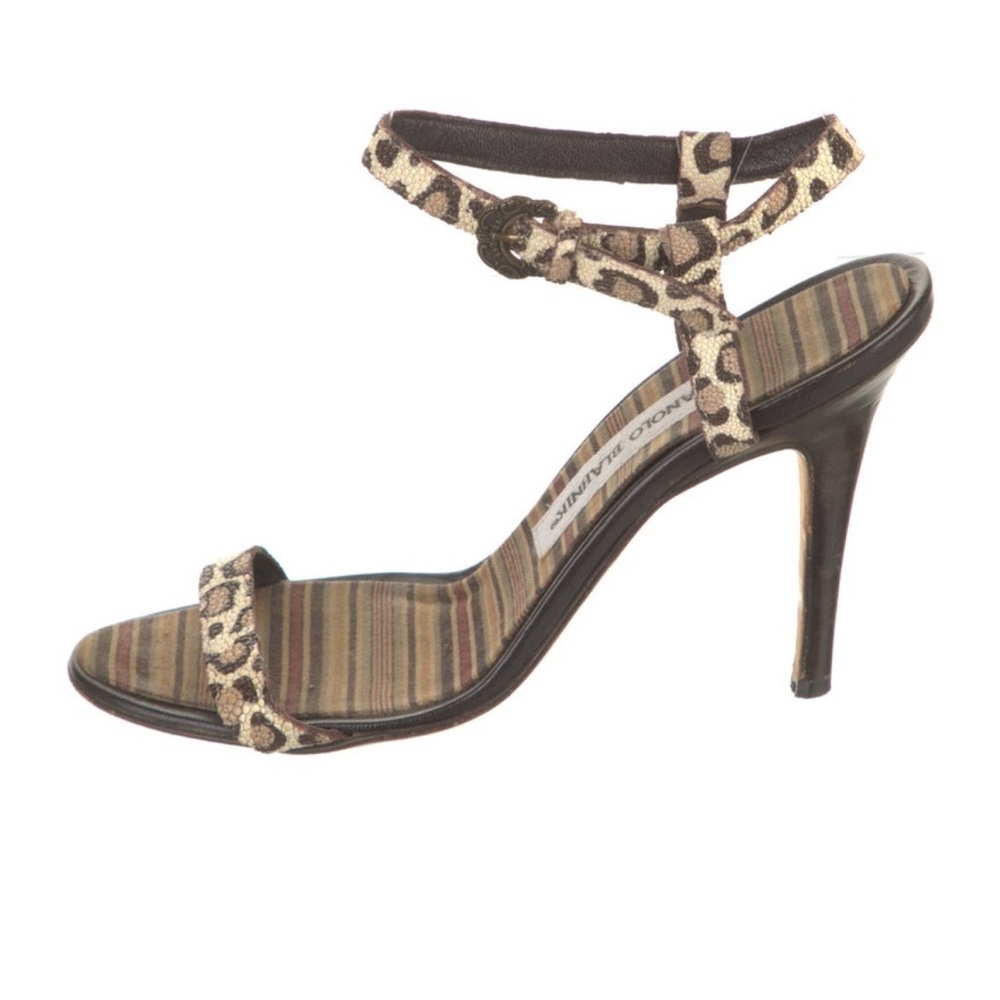 Manolo leopard Print Stiletto Sandals